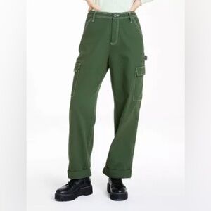 Sandy Liang X Target Green Cargo Utility Pant Baggy Carpenter Straight Leg